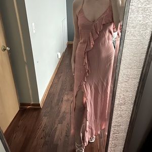 New Friends Colony Sophie Rose Pink Striped MIDI Dress